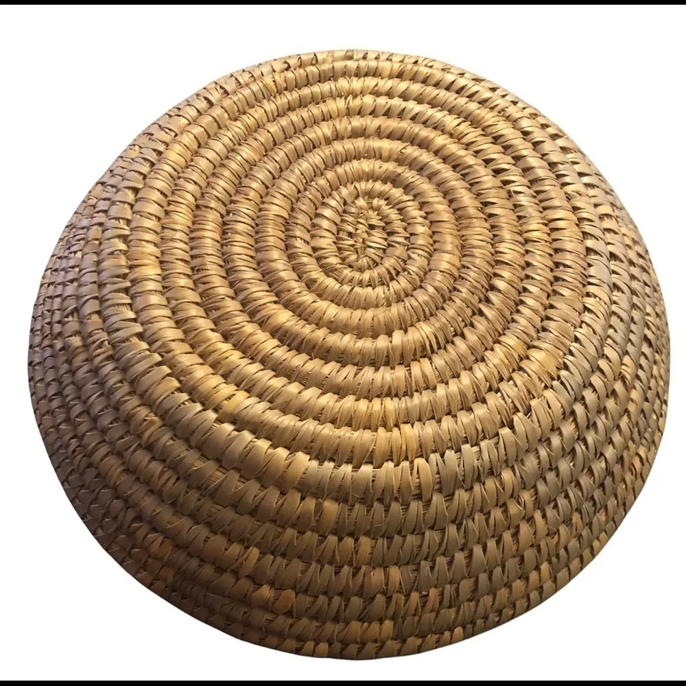 NEW Large Handwoven Round Basket Natural Boho Bohemian Storage Centerpiece